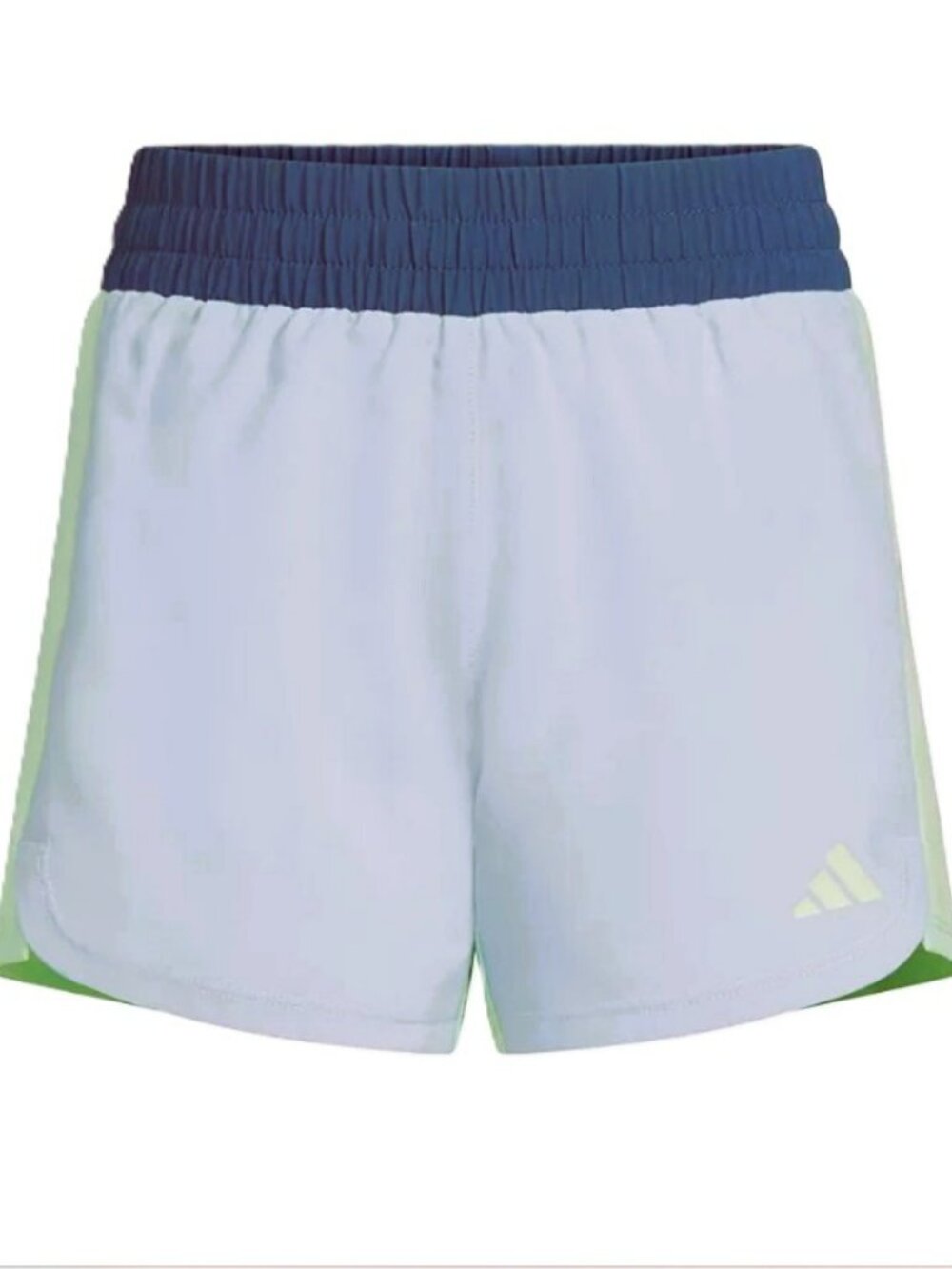 NWT. ADIDAS Girls Sport Colorblock S24 WVN Pacer Short in Halo Blue